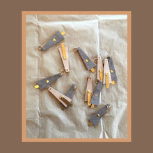 Load image into Gallery viewer, A C C O L A D E S  Earrings • Leather & Brass